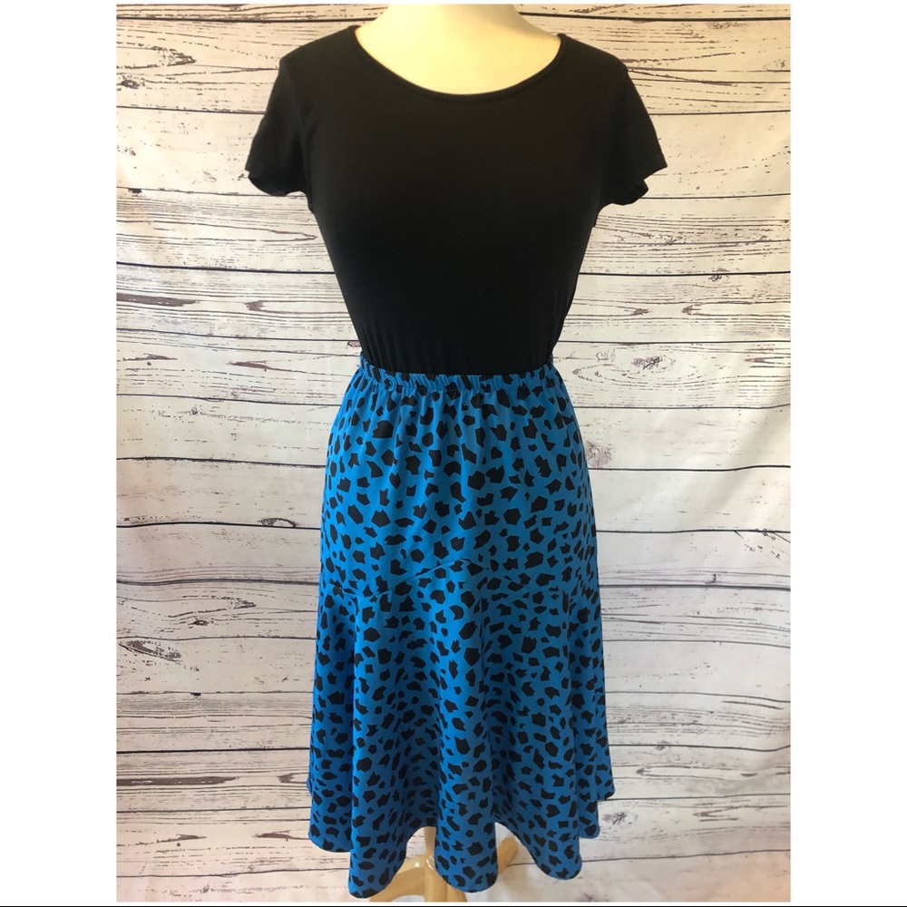 Vintage 80’s Blue Print Trumpet Skirt
